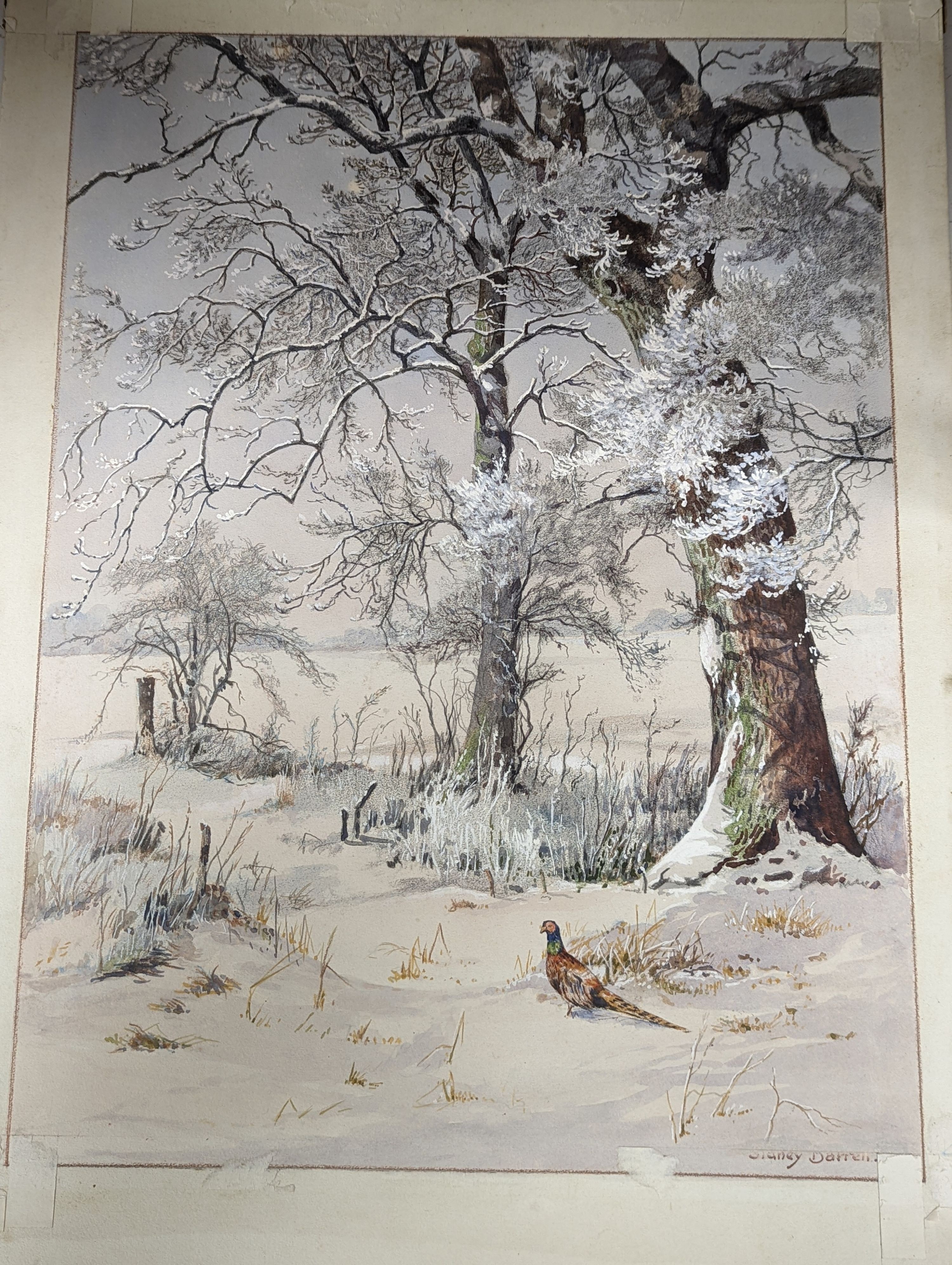 Edith Alice Andrews (1900-1940), four watercolours & two by S.Barrett all unframed.